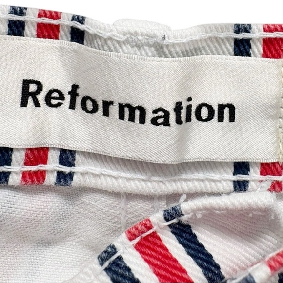 Reformation MacGraw Grenada Stripe Crop Jeans Size 29 - Picture 8 of 10